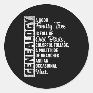 Sticker Rond Généalogie de l'arbre généalogique de famille pers