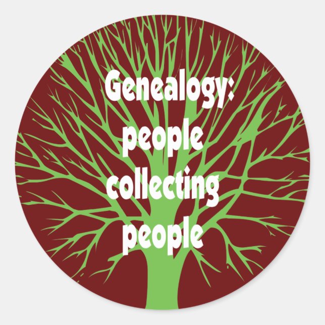 Sticker Rond Généalogie : Les gens collectent des gens (Devant)