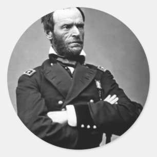 Sticker Rond Général William Tecumseh Sherman, 1865.