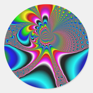 Sticker Rond Générateur arc-en-ciel - Fractal