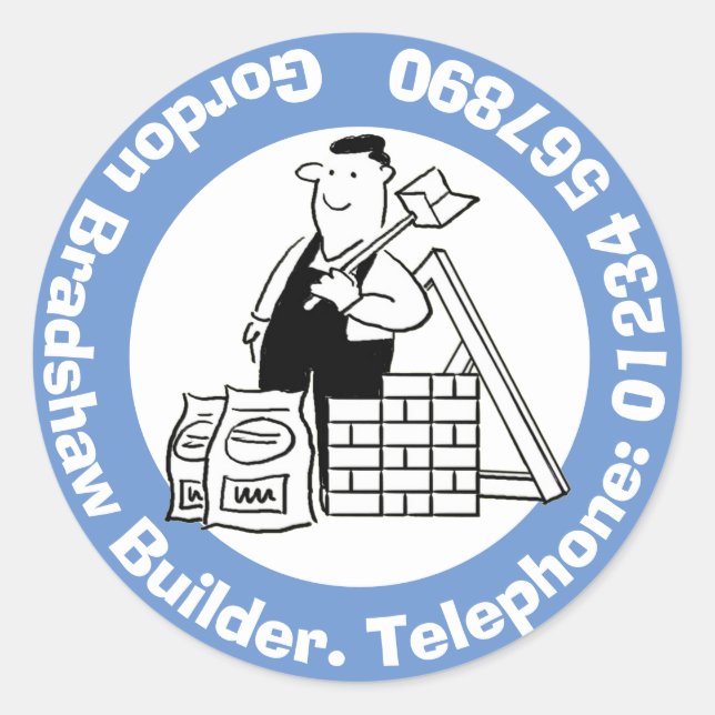 Sticker Rond Générateur avec matériaux de construction. (Devant)