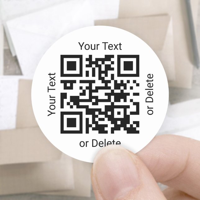 Sticker Rond Générateur de code QR Entreprise Promotionnel Blan (Créateur téléchargé)