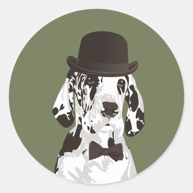 Sticker Rond Génial chien Danse pour Amoureux de les chiens (Devant)
