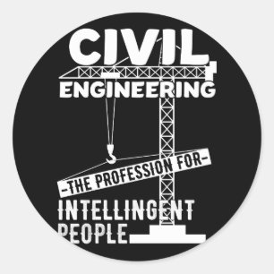 Sticker Rond Génie Civil La profession pour l'intelligence