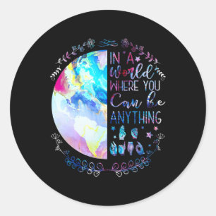 Sticker Rond Genre Alphabet Asl Langue des Signes Américaine So
