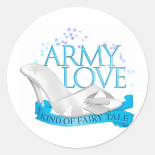 Sticker Rond Genre d'amour d'armée de conte de fées