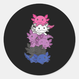 Sticker Rond Genre fluide Fierté fluide de genre Lgbtq Axolotl
