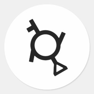 Sticker Rond Genre fluide Troisième genre Demi-fille Symbole du