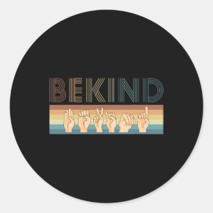 Sticker Rond Genre Langue des signes Sourds 1