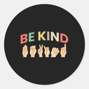 Sticker Rond Genre Langue des signes Sourds 2