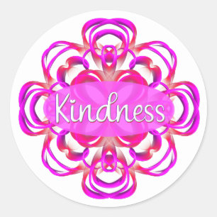 Sticker Rond Gentillesse en rose