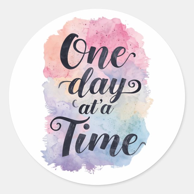 Sticker Rond Gentle Watercolor Motivational Message (Devant)