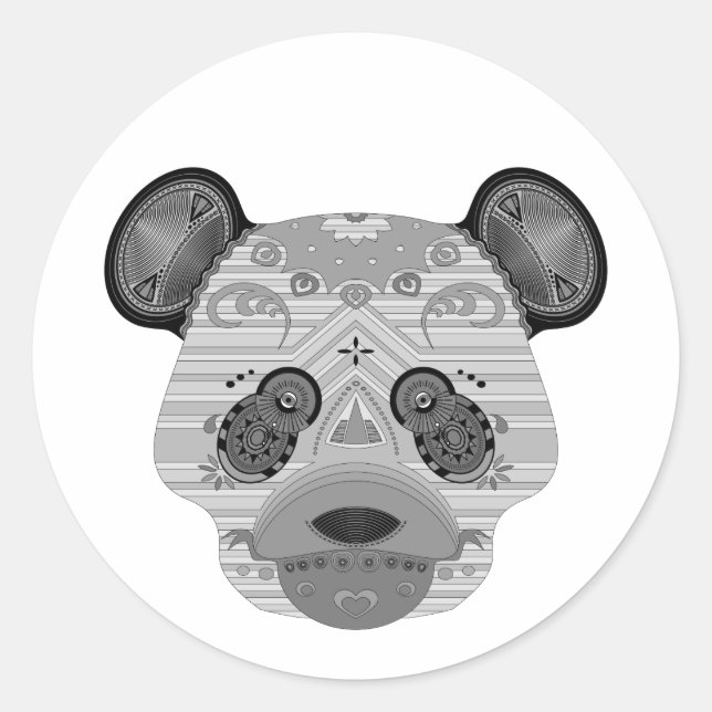 Sticker Rond geo bear (Devant)