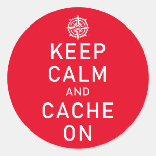 Sticker Rond Géocaching Gardez Le Calme Et La Cache Sur FTF Swa