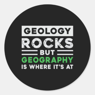 Sticker Rond Géographie Professeur Funny Carte Continents Mondi