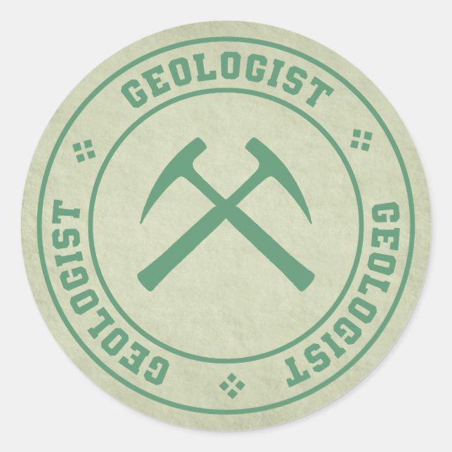 Sticker Rond Géologue (Devant)