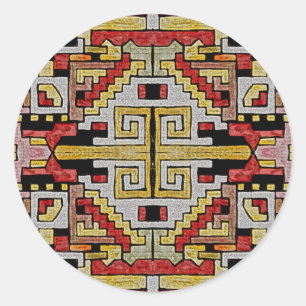 Sticker Rond Géométhorique Tribal/Motif ethnique