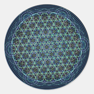 Sticker Rond Géométrie sacrée Mandala - Pluie Fleur de vie
