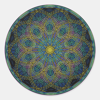 Sticker Rond Géométrie sacrée Mandala : Sincérité - Main tirée
