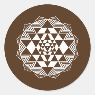 Sticker Rond Géométrie sacrée Sri Yantra Chakra Triangle
