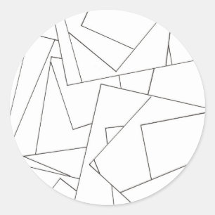 Sticker Rond Géométrique noir et blanc