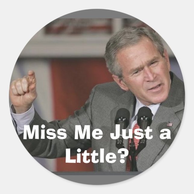 Sticker Rond George Bush/Mlle Me Un Peu ? (Devant)