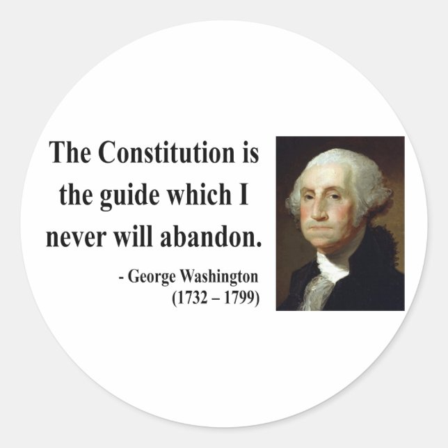 Sticker Rond George Washington Citation 4b (Devant)