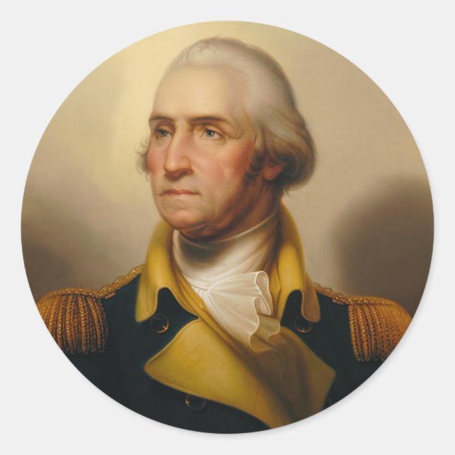 Sticker Rond George Washington, premier président des États-Uni (Devant)