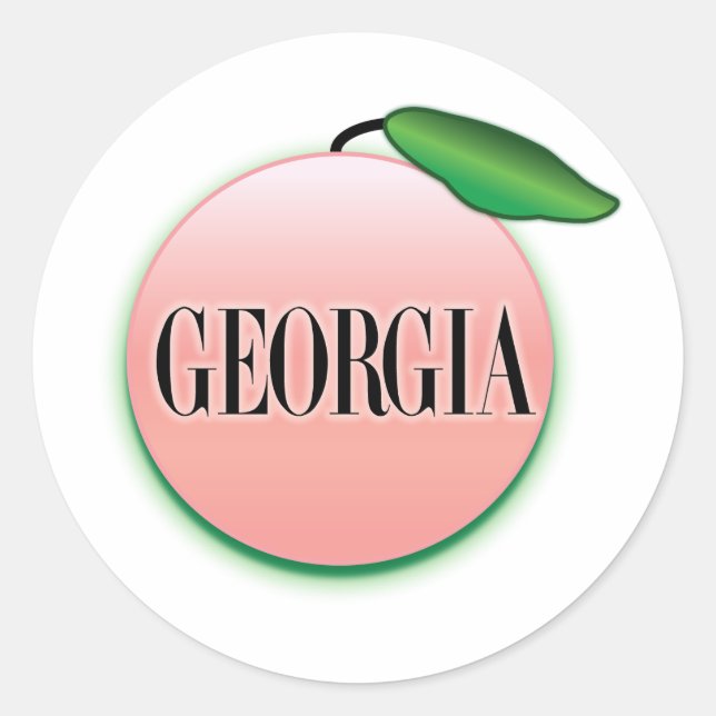 Sticker Rond Georgia Peach Airbrush (Devant)