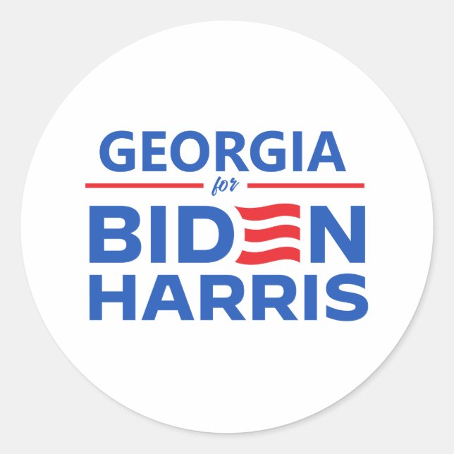Sticker Rond Géorgie pour Biden Harris (Devant)