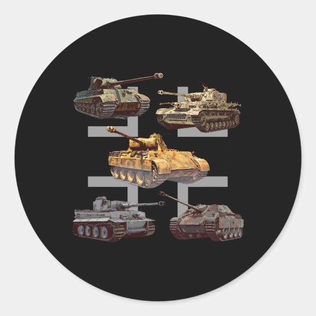 Sticker Rond Ger Tanks 2ème guerre mondiale V Panther Jagdpanth (Devant)