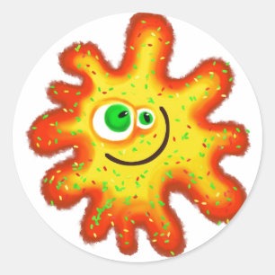 Sticker Rond Germe peint
