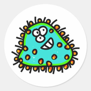 Sticker Rond Germe tacheté de bande dessinée