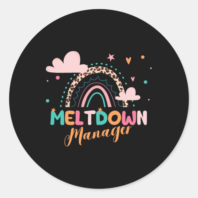 Sticker Rond Gestionnaire de fusion après l'école Fournisseur d (Devant)