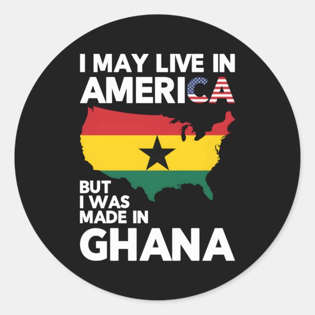 Sticker Rond Ghana Ghanéen Pour Les Ghanéens (Devant)
