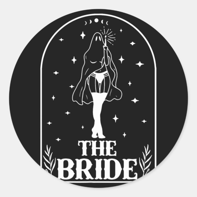 Sticker Rond Ghost Bride Coven Gothique Halloween Mariage Bache (Devant)