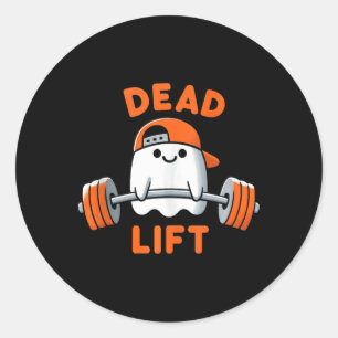 Sticker Rond Ghost Dead Lift Halloween Gym Funny Gymer Weightli