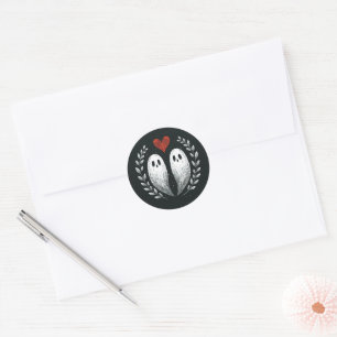 Sticker Rond Ghost Love Mariage