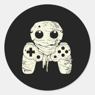 Sticker Rond Ghost Mummy Gaming Controller Halloween Gamer Coût