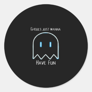 Sticker Rond Ghouls veut juste s'amuser - Halloween Saison