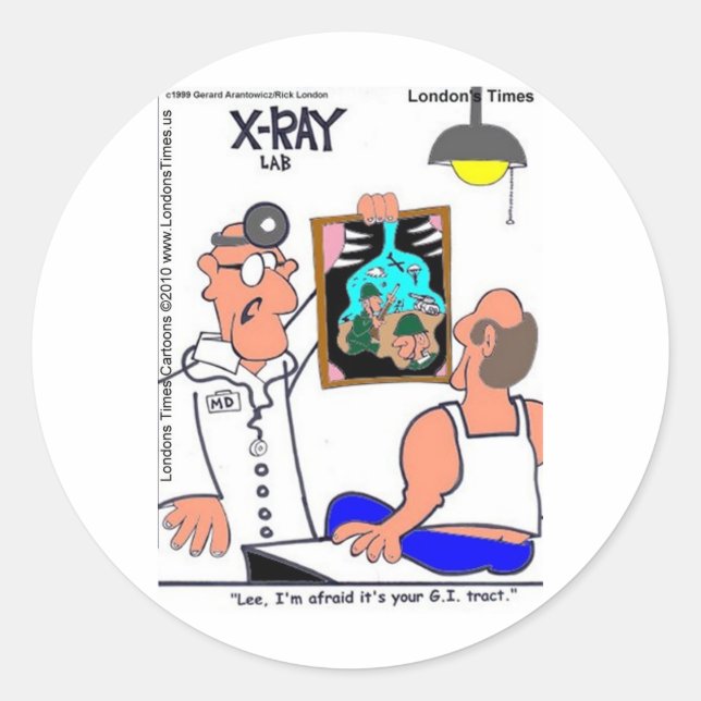 Sticker Rond GI Tract Funny Gastro-intestinal Cadeaux Médicales (Devant)