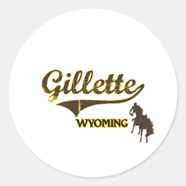 Sticker Rond Gillette Wyoming City Classic (Devant)