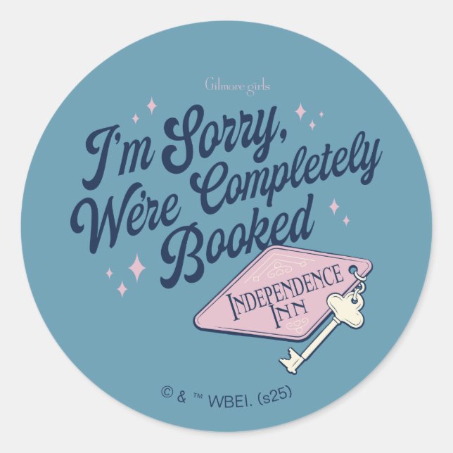 Sticker Rond Gilmore Girls Completely Booked Design (Devant)