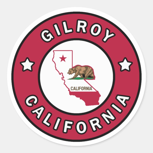 Sticker Rond Gilroy Californie (Devant)