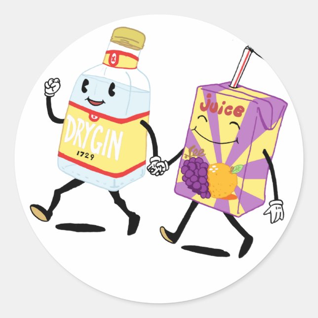 Sticker Rond Gina et jus (Devant)