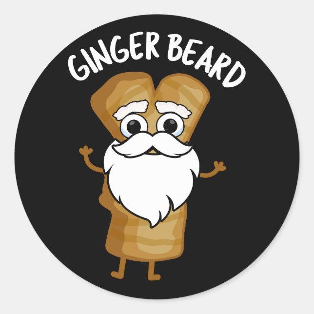 Sticker Rond Ginger Beard Funny Pain d'épice Alimentation Pun D (Devant)
