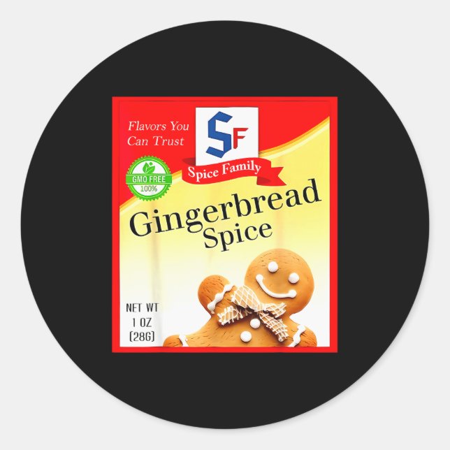 Sticker Rond Ginger Bread Sce Group Costume Family Matching Hal (Devant)