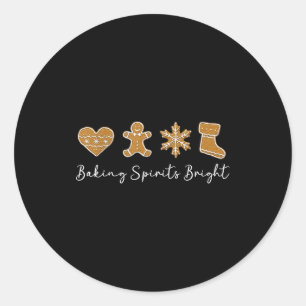 Sticker Rond Gingerbread amusant pour la cuisson de Noël Srits 