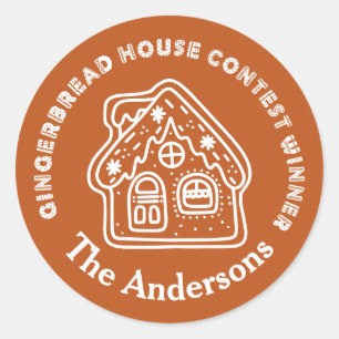 Sticker Rond Gingerbread House Concours gagnant Brown