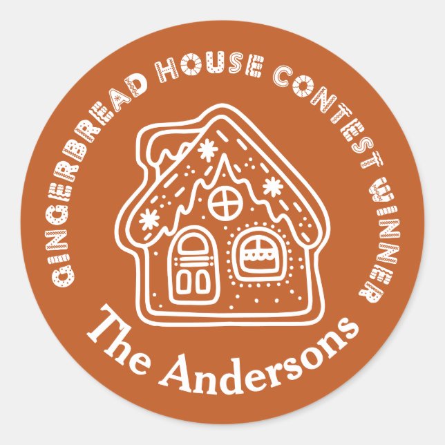 Sticker Rond Gingerbread House Concours gagnant Brown (Devant)